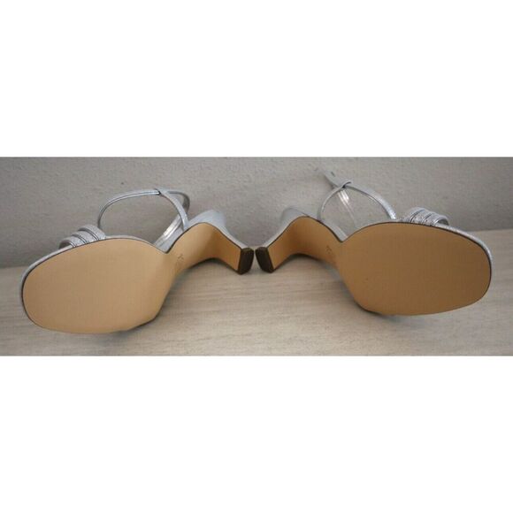 Nina Women's Sz 8M True Silver Metallic Beverly Strappy Heels - Picture 4 of 11